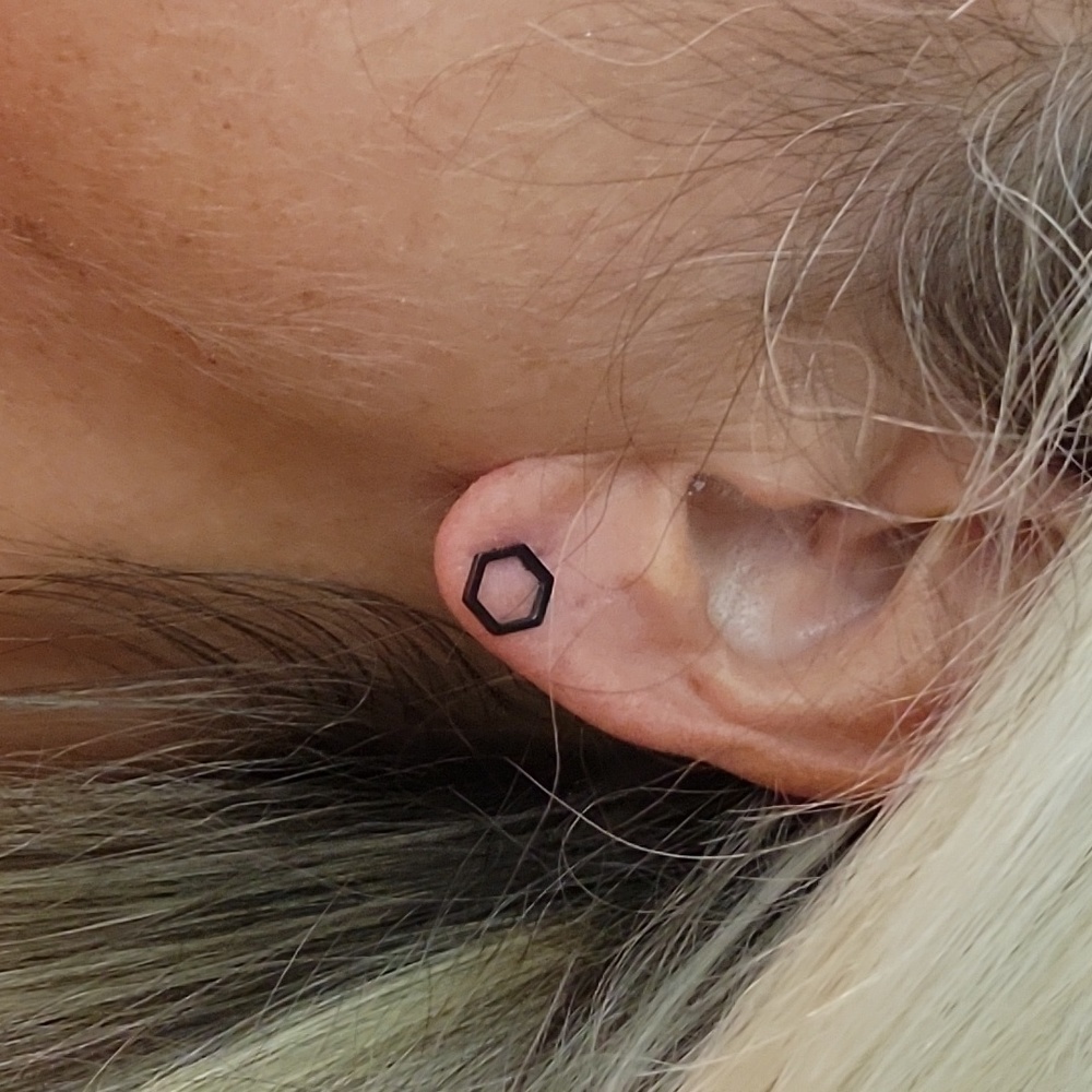 Hexagon Stud Earrings